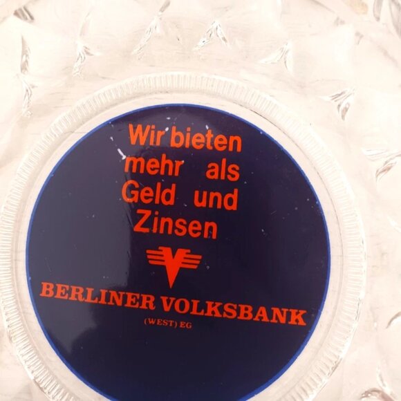 German Bank Ashtray Heavy Glass-Wir Bietten Mehr Al's Geld Und Ziesen Berlinder - Picture 2 of 4